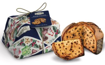 Panettone con praline di cioccolato incarto artigianale